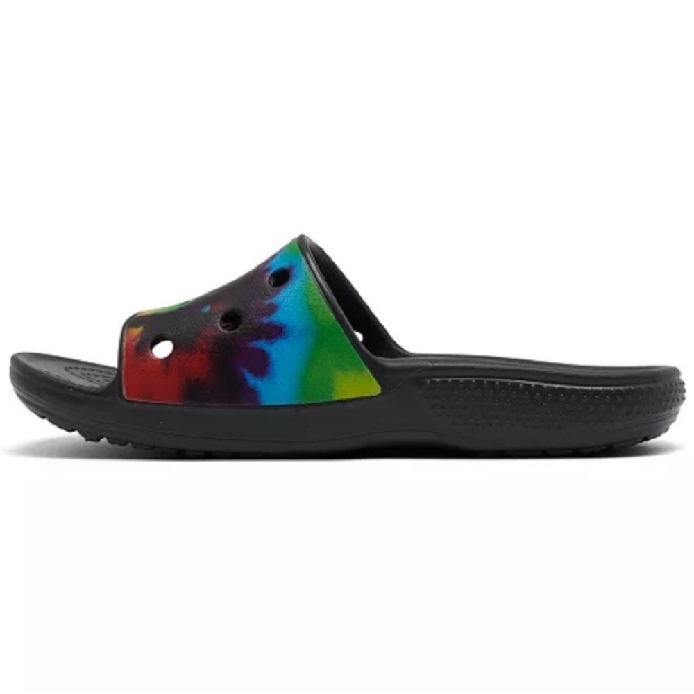 CROCS Kids' Multicolor Tie-Dye Slide Sandals - Picture 7 of 8
